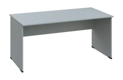 EPL 28 - 16 stůl kancelářský, dřevěná podnož, deska 25 mm, široký 1600 mm, šedá